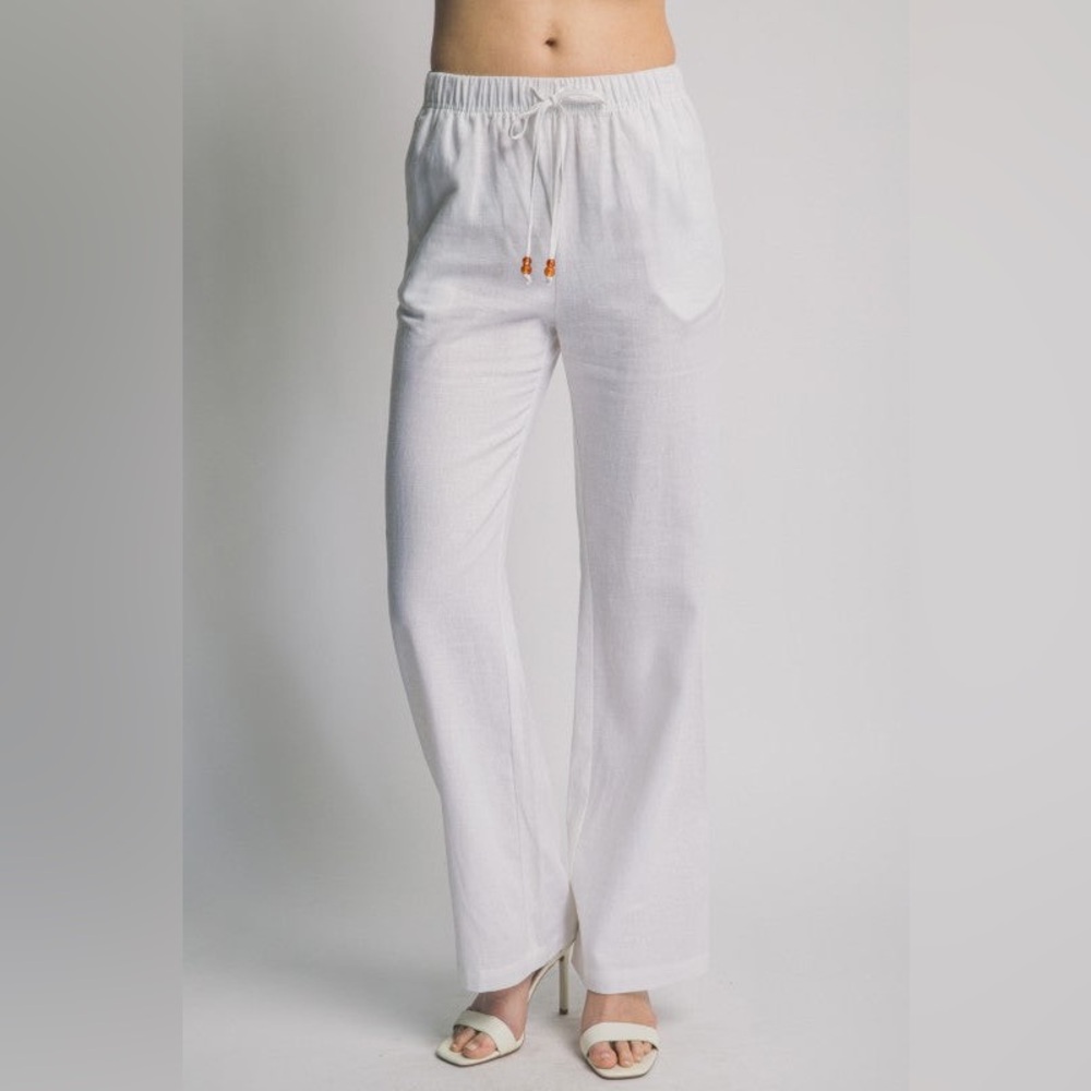 #36 Cassidy Linen Style Pants- White